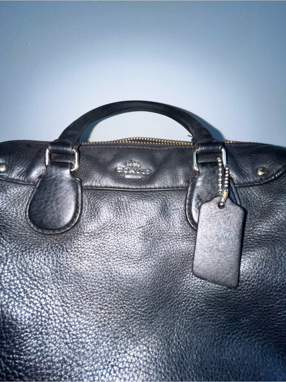 Black Leather Coach Mini Satchel - Damaged - Please Read Description!!!!